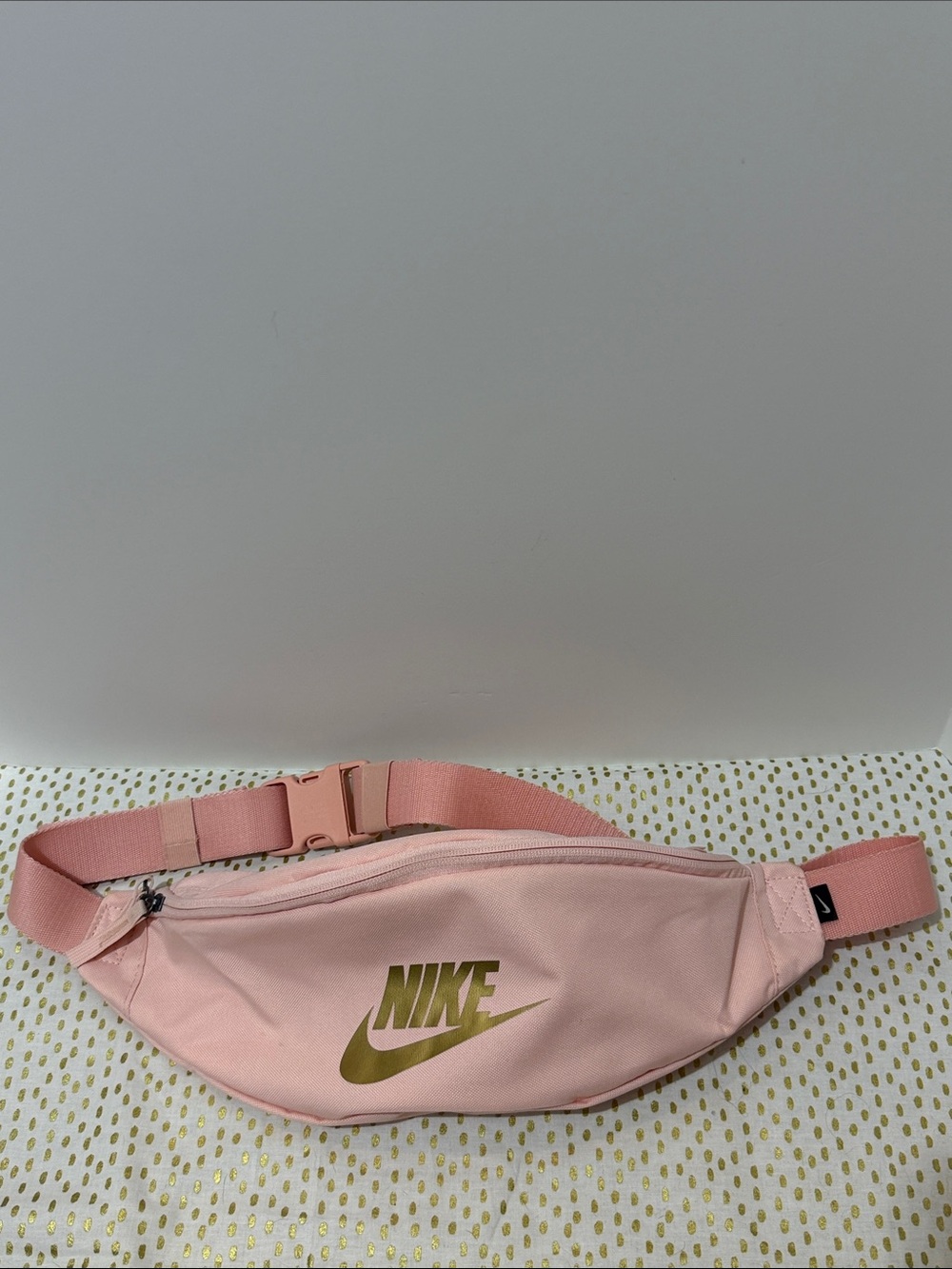Nike Pink Fanny Pack with Gold Logo